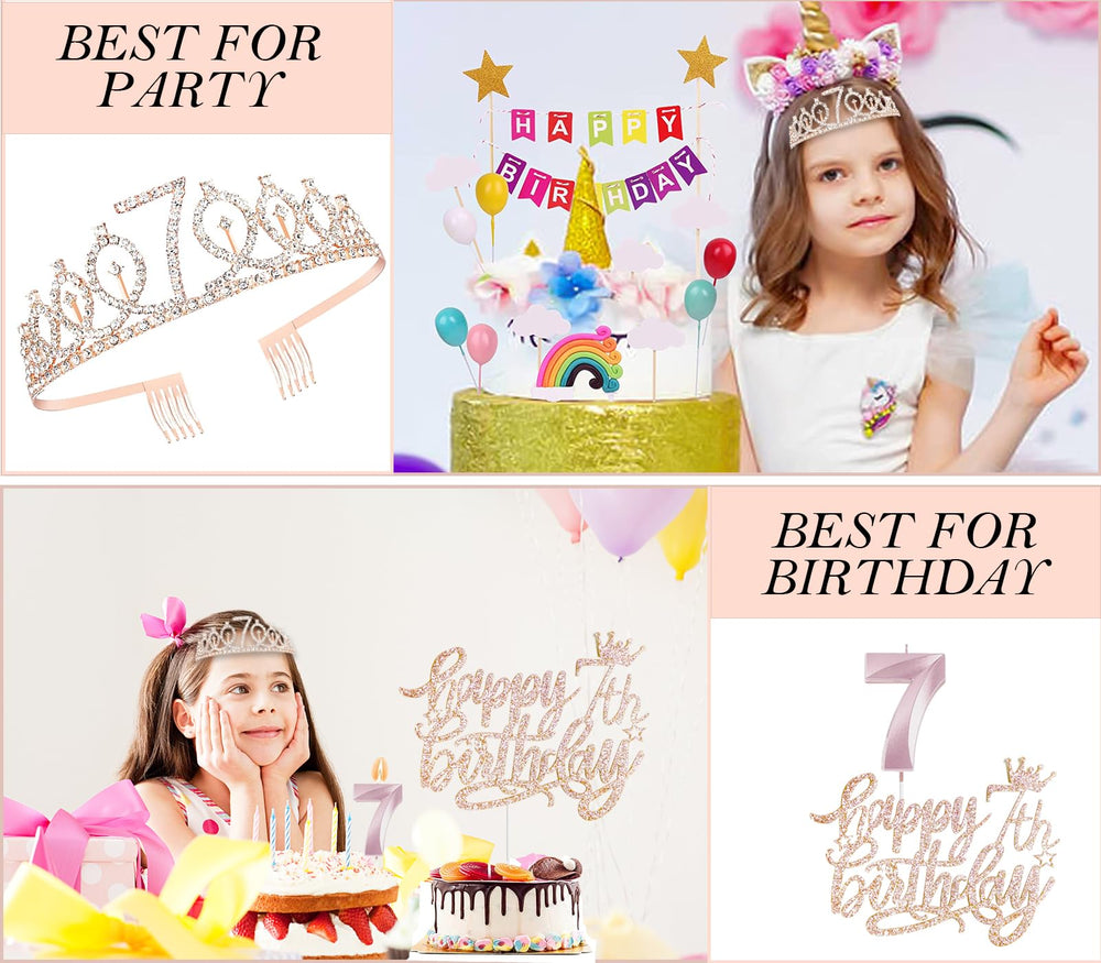 Awfrky rose gold number 7 balloon for durable decor