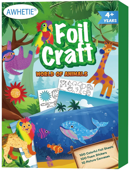 AWHETIE animals foil sheets add vibrant shine to kids' artwork