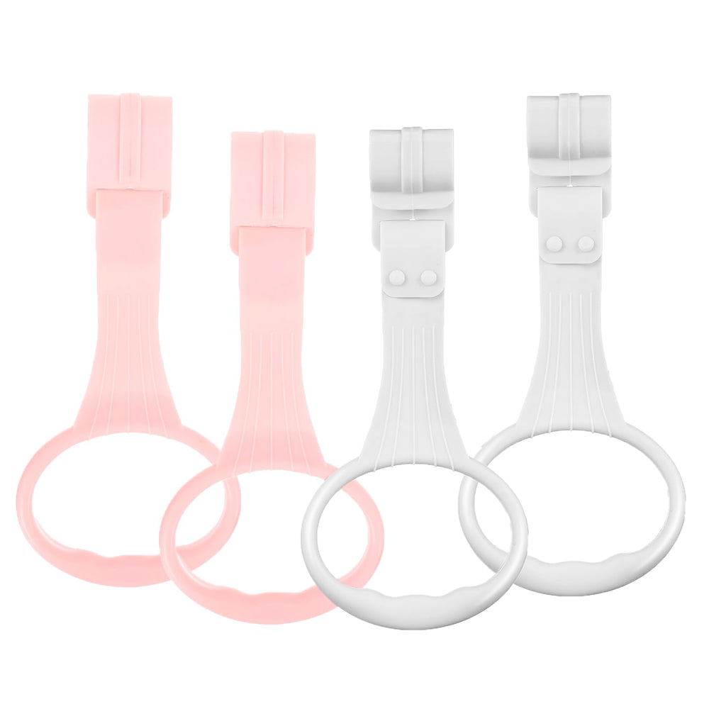 Awleynz pull-up ring on playpen for stable standing support.