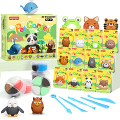 AWNOGKUE air dry clay kids-12-box-set for colorful animal crafts.