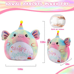 AWNOGKUE axolotl plush used as a hug pillow for kids.
