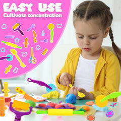 AWNOGKUE playdough tools set knife fork spoon pretend kitchen play