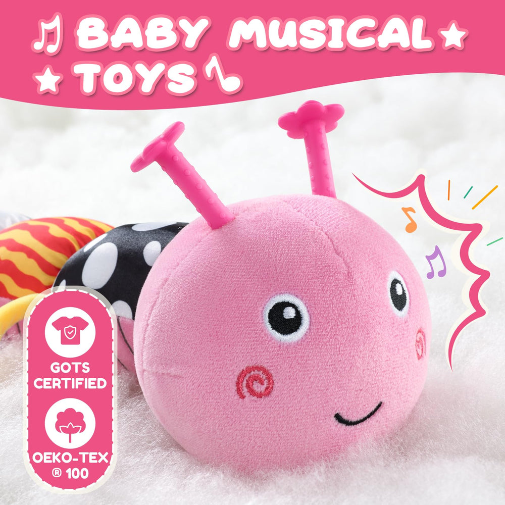 AWOTOY caterpillar crinkle wings stimulating tactile exploration and fine motor play