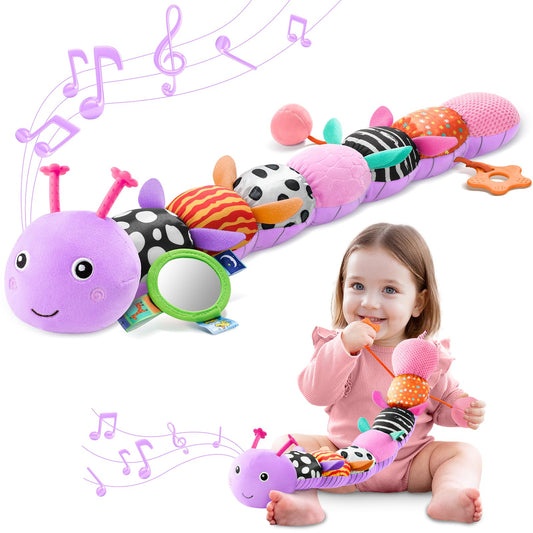 AWOTOY caterpillar musical head calms baby with a gentle lullaby.