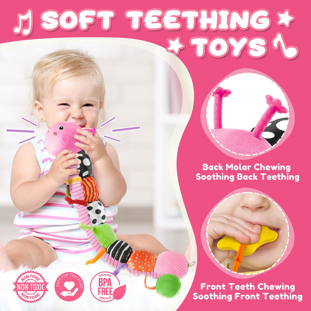 AWOTOY caterpillar rattle sound supporting auditory tracking and engagement