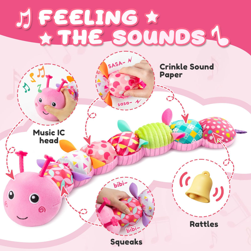AWOTOY Caterpillar colorful patterns stimulate vision and visual tracking.
