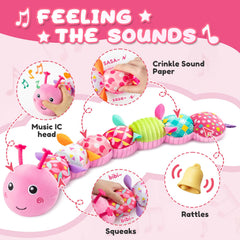AWOTOY Caterpillar colorful patterns stimulate vision and visual tracking.