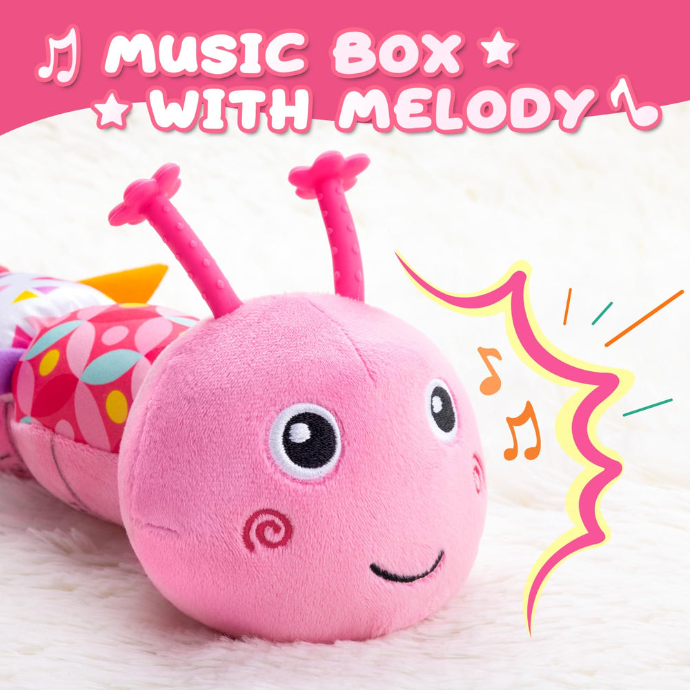 AWOTOY Caterpillar's built-in crinkle and rattle encourage grasping and hearing.