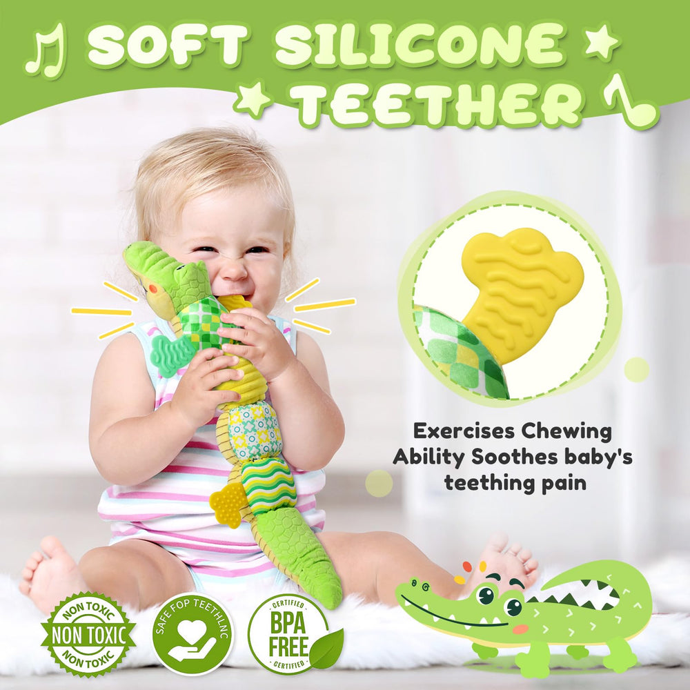 AWOTOY crocodile bell sound — gentle tone to encourage listening during play