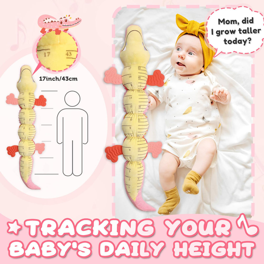 AWOTOY crocodile musical toy pink tummy-time scene promotes floor play.