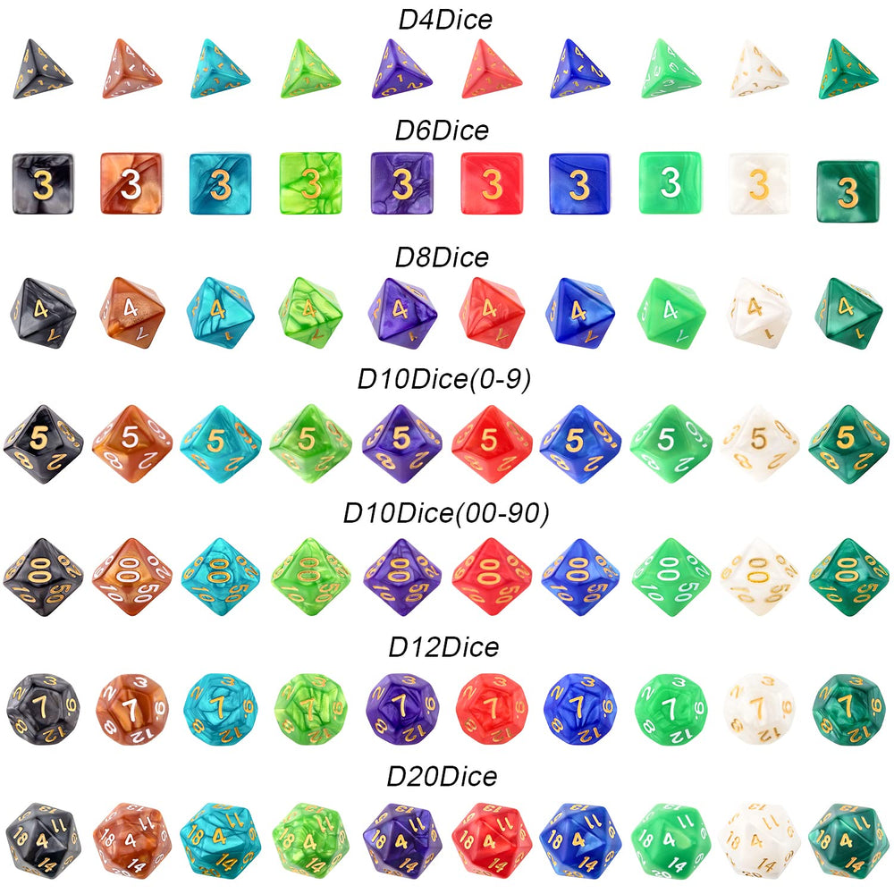 Awpeye table top gaming dice collection suitable for D&D, MTG, and board games.