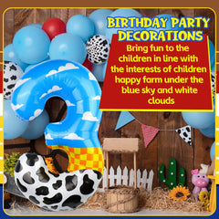 AXBMM blue and white cloud design balloon enhances cloud themed arches