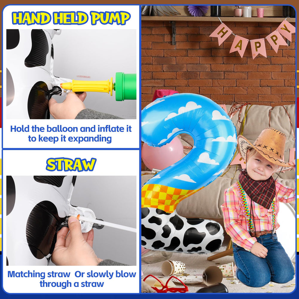 AXBMM Cow spots balloon adds lively farm character to decor