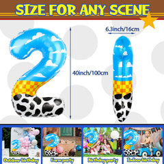 AXBMM Number 2 blue cloud balloon ideal for playful garlands
