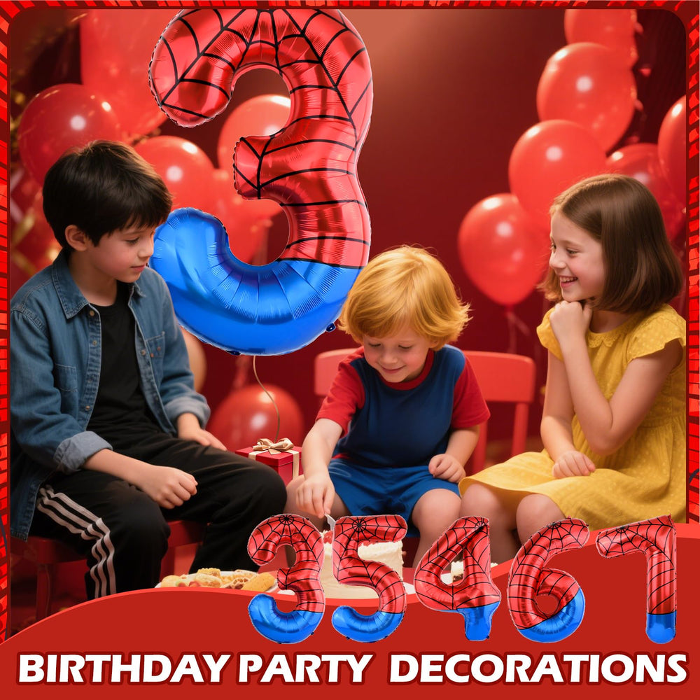 AXBMM spider balloon wall display for a dramatic birthday backdrop.
