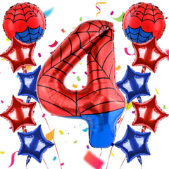AXBMM Spider Number 4 balloon, 40 inch, ideal for bold decor and photo opportunities.
