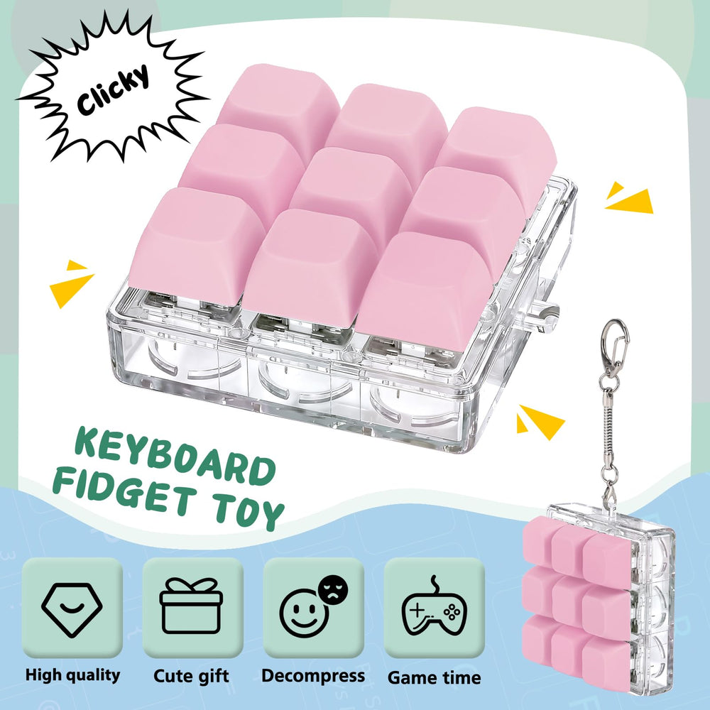 Axlksia keyboard fidget toy closeup keys demonstrating tactile press action