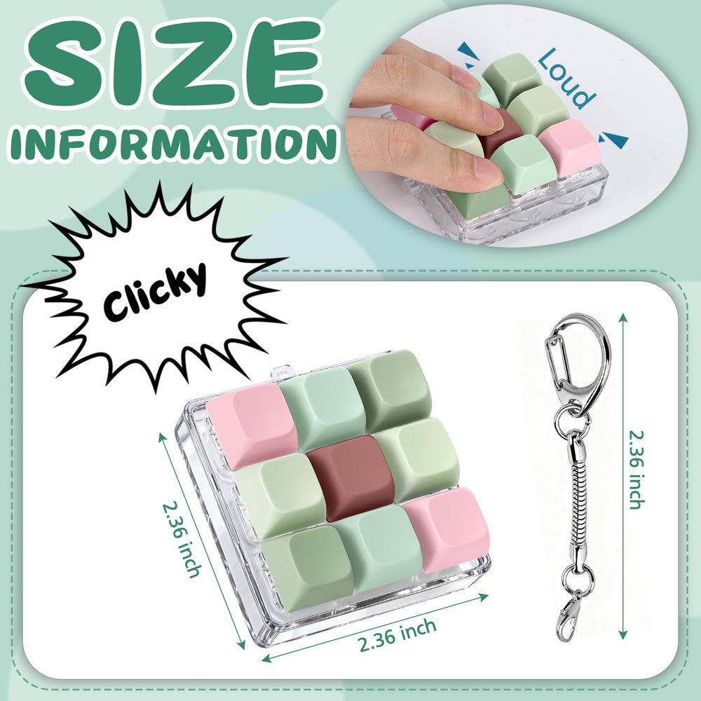 Axlksia keyboard fidget toy side view showing compact design