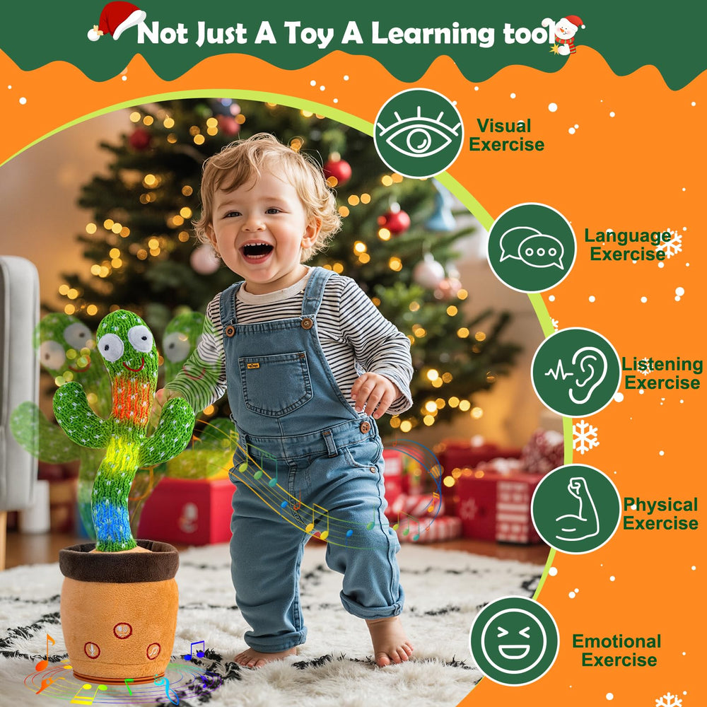 Ayeboovi rechargeable cactus toy shows charging port for uninterrupted fun.