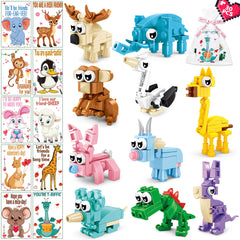 AYGXU valentines blocks package with bright animals for classroom gifts.