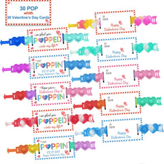 AYGXU Valentines heart pop bracelet set, colorful variety for classroom gifts.