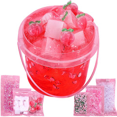 Azeperoy premade peach pink jelly cube slime in a jar for tactile play and exploration