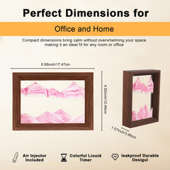 AzureLeap wood-base sand art with mountain waves adds natural elegance