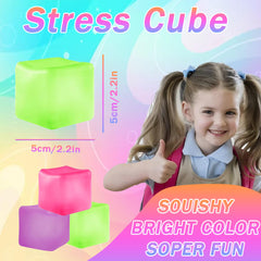 Azurphoric stress cube purple closeup, soft gel core for smooth squish