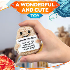 AZZORI crochet potato gift ready in a small package.
