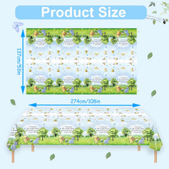 Large Winnie bear tablecloth 54x108 inches fits an 8-foot table.