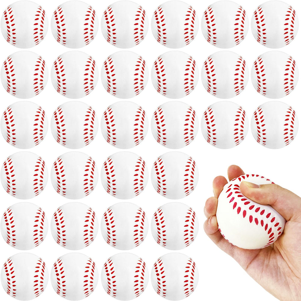 Baaxxango baseball stress balls, 30-pack, realistic foam design for safe, tactile play.