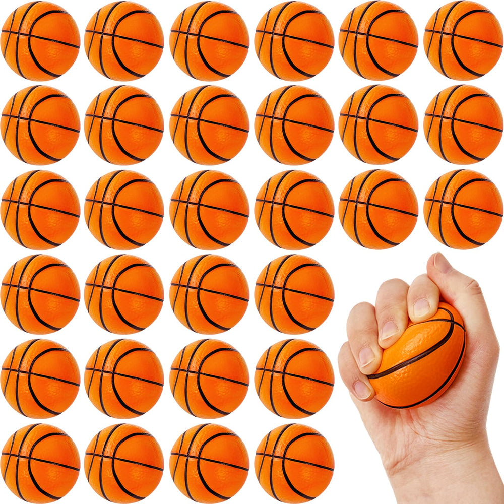 Baaxxango basketball stress ball compact 2.5-inch foam for quick stress relief on the go.