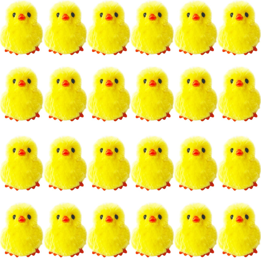 Baaxxango Easter fluffy chicks 24-pack for charming seasonal decorations.