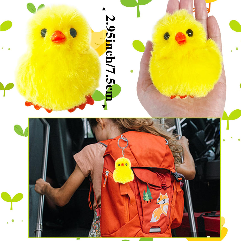 Baaxxango mini yellow plush chick close-up highlights soft, durable faux fur.