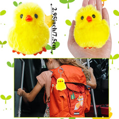 Baaxxango mini yellow plush chick close-up highlights soft, durable faux fur.