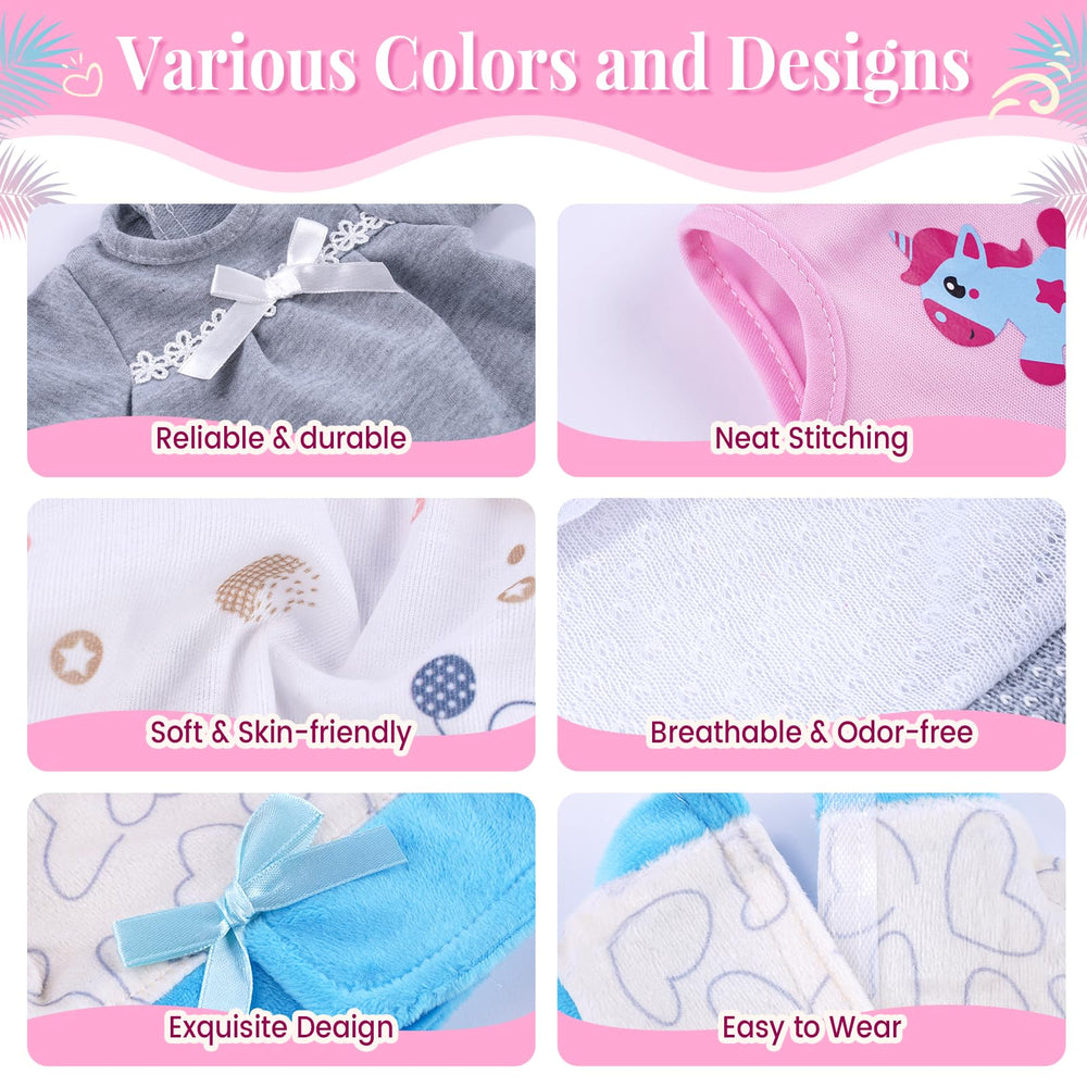 BABESIDE 12-15inch doll onesies for easy layering and play