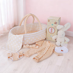 BABESIDE 8pcs doll clothes bassinet shows portability for on-the-go play