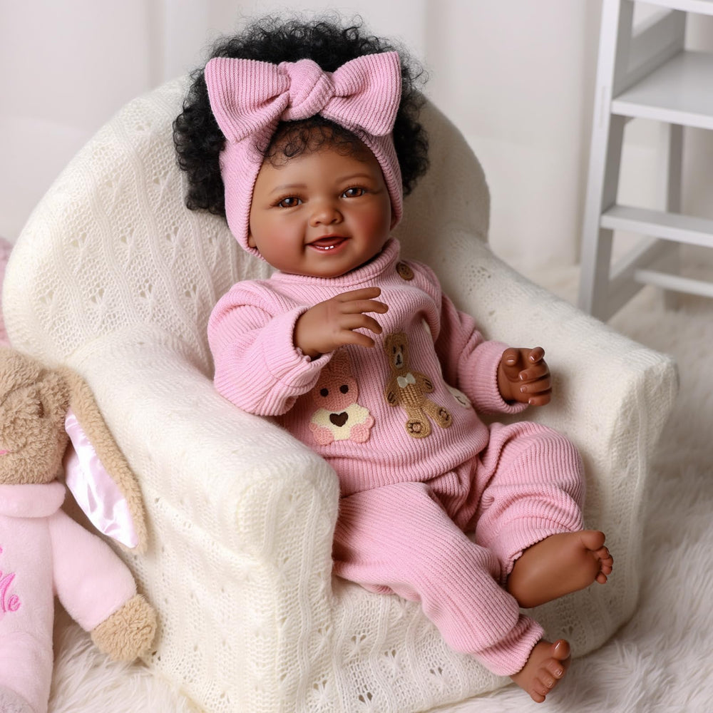 BABESIDE African American doll with curly hair ideal for storytelling and photos.