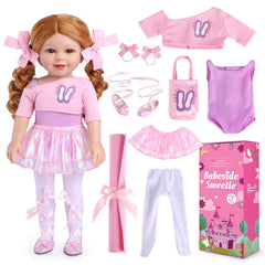 BABESIDE 18-inch doll ballet dress and pink shoes inspire pretend performances