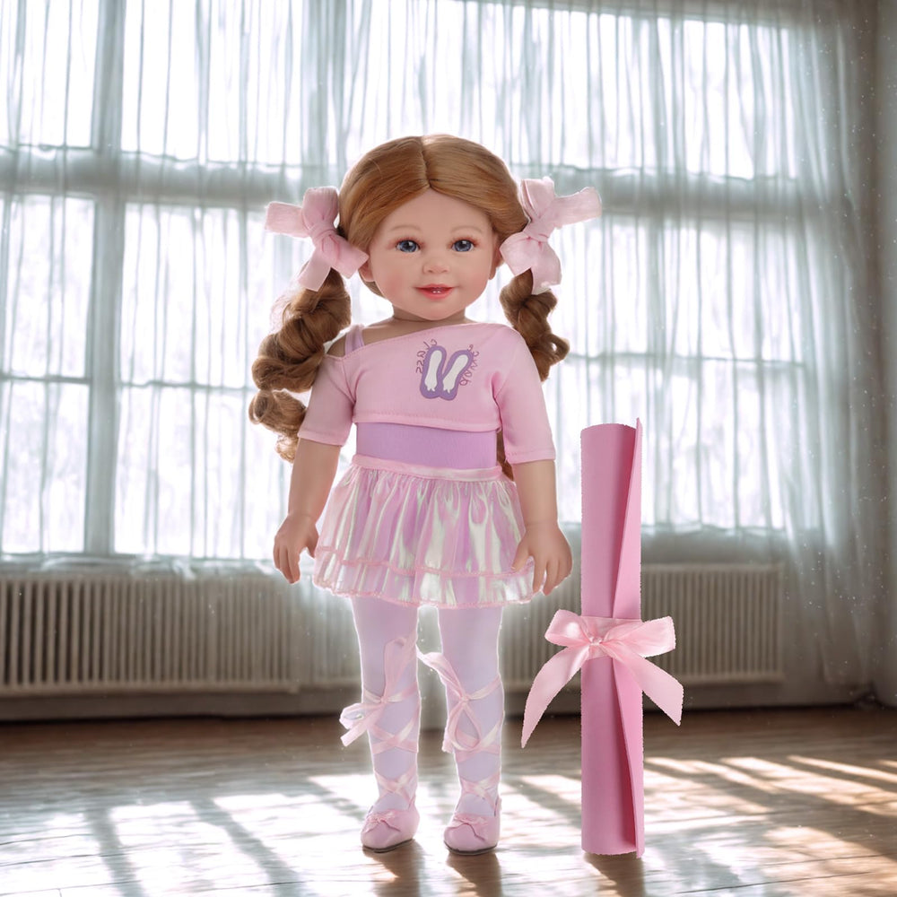 BABESIDE 18-inch doll in dance room scene for imaginative play and elegance