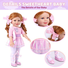 BABESIDE 18-inch doll golden red hair adds vibrant charm
