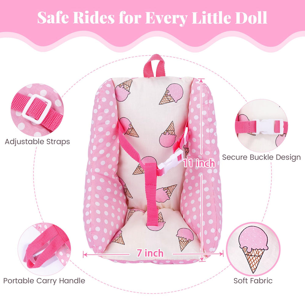 BABESIDE carrier set pacifier completes realistic doll care pretend play sessions.