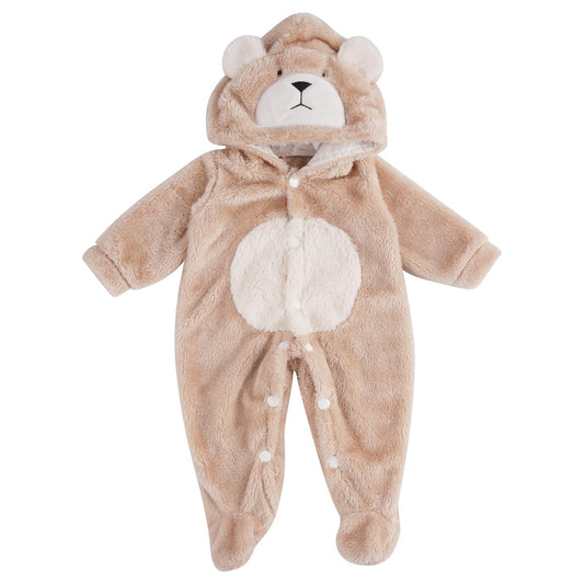 BABESIDE bear-style khaki onesie for 17-22 inch dolls, enhances realism.