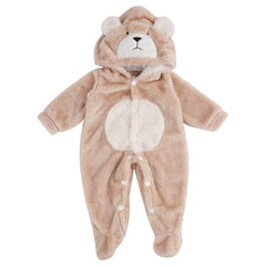 BABESIDE bear-style khaki onesie for 17-22 inch dolls, enhances realism.