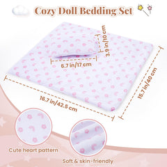 BABESIDE Closeup of pillow and blanket in the doll bed