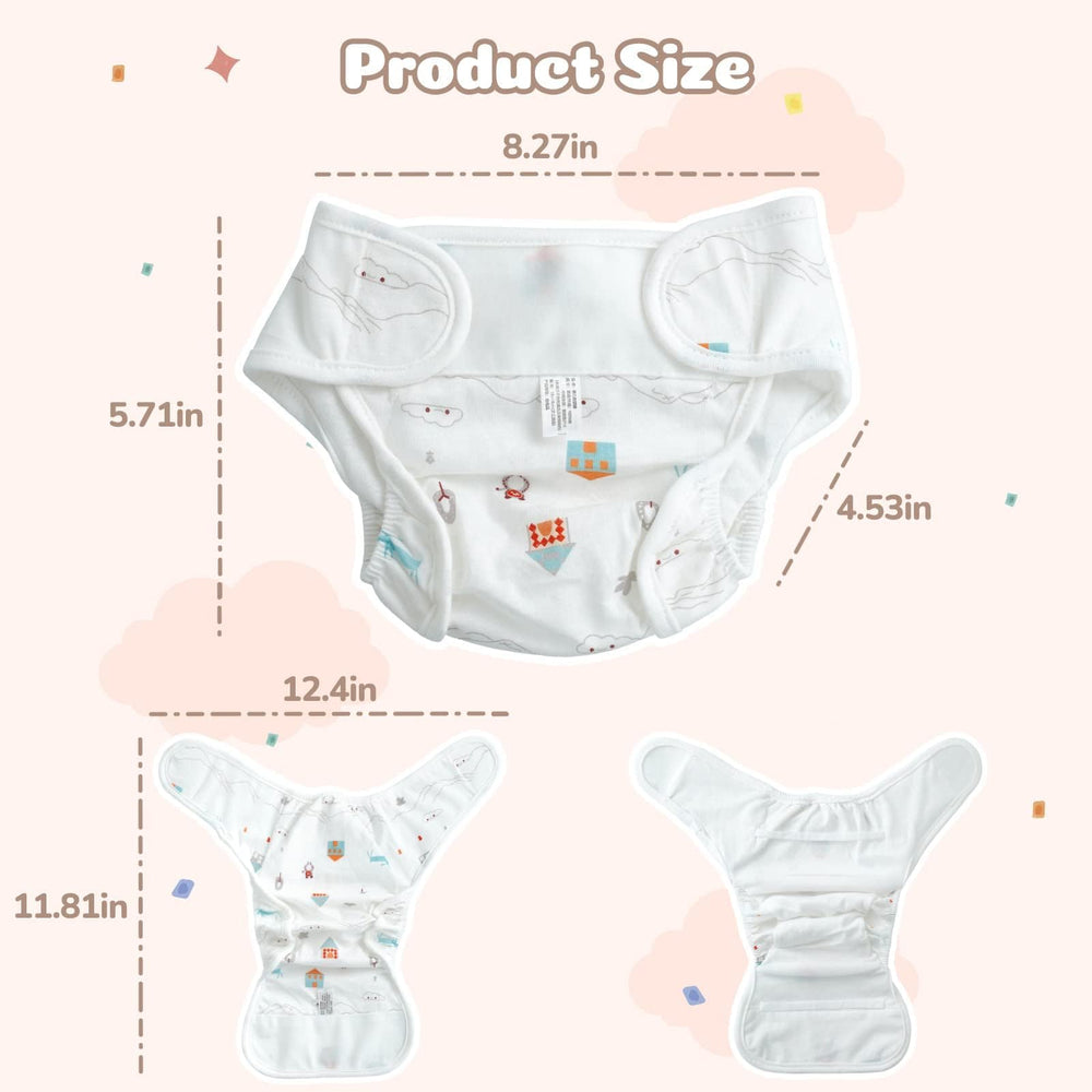 BABESIDE house-pattern doll diaper for 17-24 inch dolls, versatile styling.