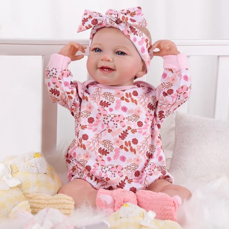 BABESIDE floral pink headband for reborn dolls boosts cute coordinating outfits