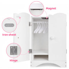 BABESIDE doll wardrobe open door shows easy access for dressing play.
