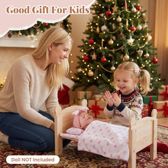 BABESIDE Dolls not included; crib and bedding focus