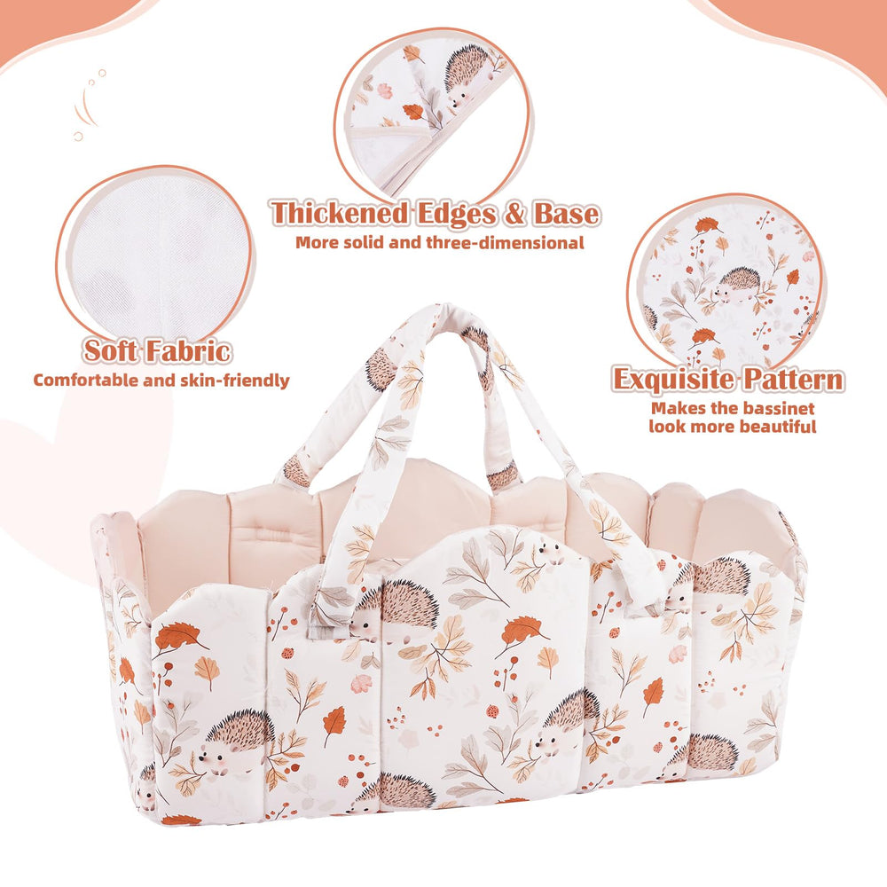 Babeside foldable bassinet with handle for easy carry and storage.